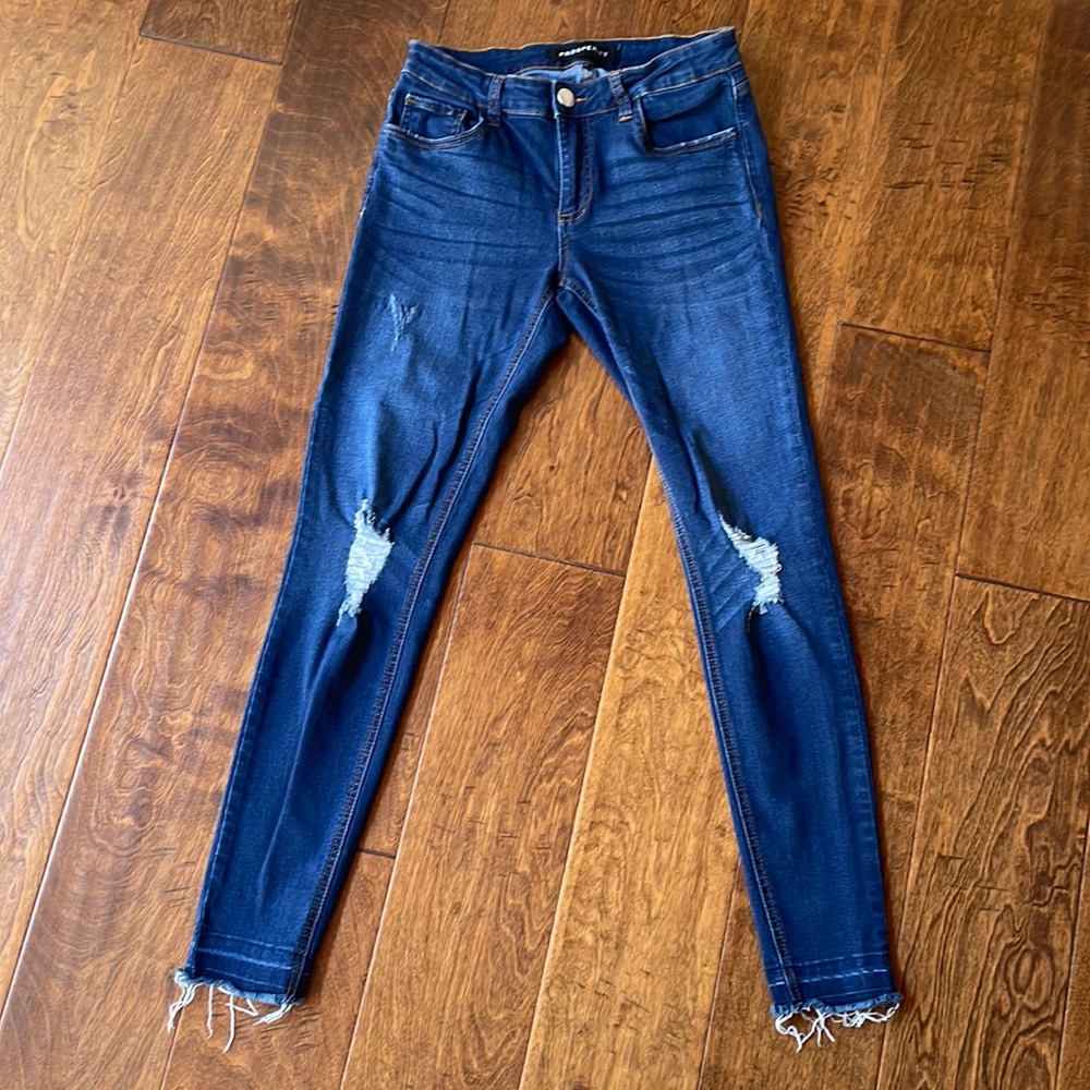 Prosperity Lena Super Skinny Distressed Jean